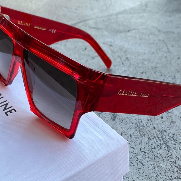 VERY RARE OVERSIZED RED CELINE SUNGLASSES - Picture 4 of 12
